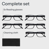 SP014 Professional Reading Glasses for All Day - Computer Readers with Blue Light Protection - Value Pack